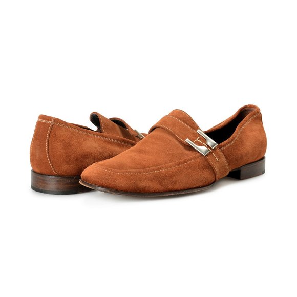 Pal Zileri Men\'s Brown Suede Leather Loafers Slip On Shoes US 8 IT 41 main image 6